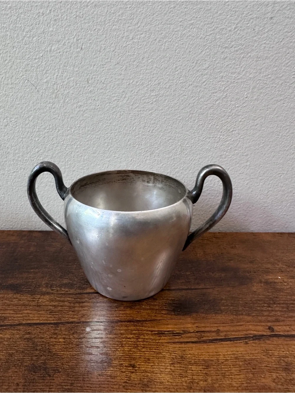 Vintage Academy Silver on Copper Creamer Sugar Bowl Set Mid Century Serving MCM